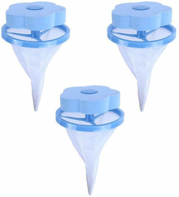 GVJ TRADERS 3 Pcs Washing Machine Floating Lint Mesh Bag Net Pouch Hair Catcher Lint Catcher Washing Machine Net(Pack of 3)