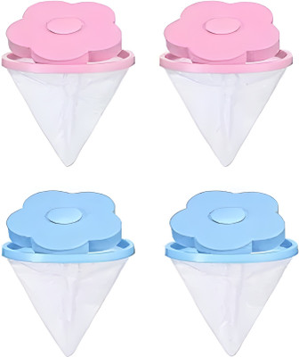 Hariom Sales washing machine floating lint mesh bag Washing Machine Net(Pack of 4)