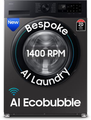 SAMSUNG 9 Kg 5 Star, AI Ecobubble, Super Speed, Wi-Fi, Hygiene Steam, Digital Inverter Motor Fully Automatic Front Load Washing Machine With In-built Heater Grey  (WW90DG5U24AXTL) For Rs. 26740 @ 48 %