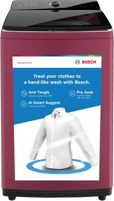 BOSCH 8 kg Fully Automatic Top Load Washing Machine Black, Maroon(WOI804M7IN)