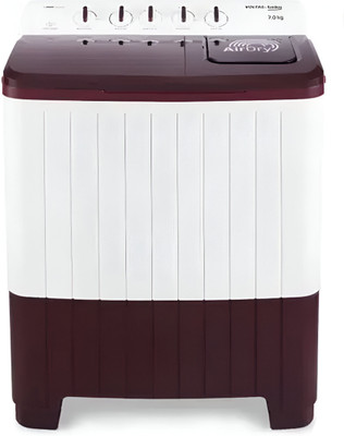 Voltas Beko 7 kg Semi Automatic Top Load Washing Machine Maroon, White(WTT70DLIM/BRSSWH5POD)
