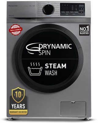 Panasonic 7 kg Fully Automatic Front Load Washing Machine with In-built Heater Silver(NA-147MH2L01)