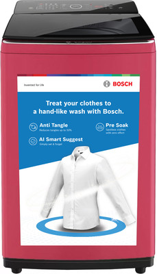 BOSCH 8 kg Fully Automatic Top Load Washing Machine Black, Red(WOE802F7IN)