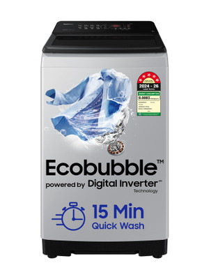 Samsung 8 kg 5 star, Ecobubble, Soft Closing Door, Digital Inverter Fully Automatic Top Load Washing Machine Grey(WA80BG4441BGTL,WA80BG4441BG)