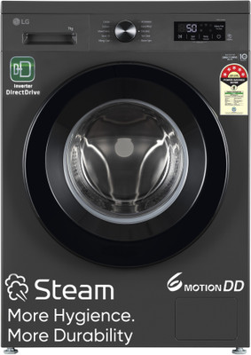LG 7 kg 5 Star, Inverter Direct Drive Technology, 6 Motion DD, Reduce germs & allergens with steam cycles, In-built Heater & Touch Panel Fully Automatic Front Load Washing Machine with In-built Heater Black, Grey(FHB1207Z2M) LG 7 kg 5 Star, Inverter Direct Drive Technology, 6 Motion DD, Reduce germs & allergens with steam cycles, In-built Heater & Touch Panel Fully Automatic Front Load Washing Machine with In-built Heater Black, Grey(FHB1207Z2M)