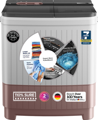 BOSCH 9 kg 5 Star with 1360 High RPM Spin Motor Semi Automatic Top Load Washing Machine Multicolor(WJP904C0IN)