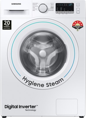 SAMSUNG 7 kg with hygiene steam Fully Automatic Front Load with In-built Heater White(WW70T4020EE1TL) (Samsung)  Buy Online