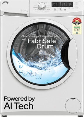 Godrej 6.5 kg AI Powered, FabriSafe Drum, Eco Wash Fully Automatic Front Load Washing Machine White(WFEON CRS 6510 5.0 FKEDM E GLWH)