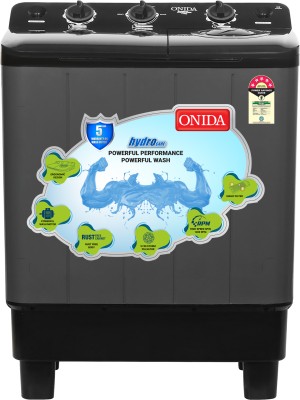 ONIDA 7 kg 5 Star With Five-Fin Storm Pulsator Semi Automatic Top Load Washing Machine Black, Grey(S70GR)