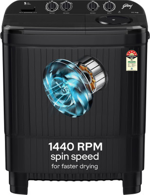 Godrej 10 kg 5 Star Aquajet Pulsator, Drying at 1400 RPM Speed, Spin Shower, Semi Automatic Top Load Washing Machine Black(WSEDGE NEO 100 5.0 PB3 SLGR)