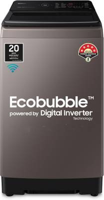 SAMSUNG 7 kg 5 star, Eco Bubble Technology, Wi-Fi, Digital Inverter Motor, Dual Storm, Fully Automatic Top Load Washing Machine Brown