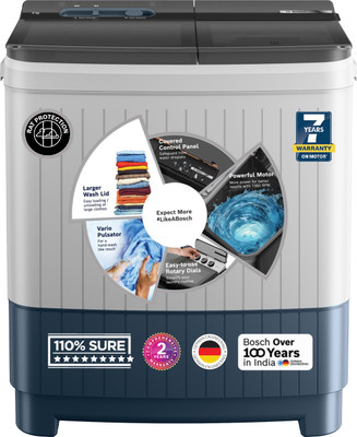 BOSCH 9 kg 5 Star with 1360 High RPM Spin Motor Semi Automatic Top Load Washing Machine Multicolor(WJP904P0IN)