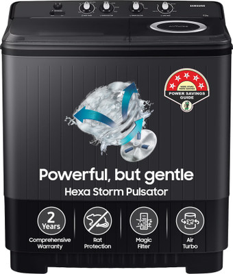 Samsung 11.5 kg Semi Automatic Top Load Washing Machine Black, Grey(WT11A4260GD/TL)