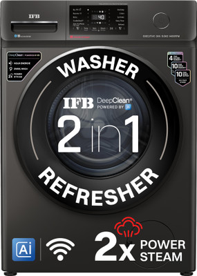 IFB 9 kg 5 Star with Steam Refresh program, 9 Swirl Wash, Eco Inverter, Touch Panel with AI Fully Automatic Front Load Washing Machine with In-built Heater Black(EXECUTIVE OXN 9014 CMS)