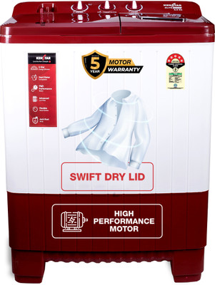 Kenstar 8.5 Kg Swift Dry Lid Semi Automatic Top Load Washing Machine White, Red(KSSA855NNNMM)