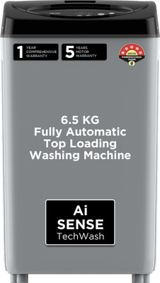 Acer 6.5 Kg Quad Wash Series With AiSense, 5 Star Rating, AutoBalance, Hex-Fin Jet Pulsator, SwirlWash Tub, Fully Automatic Top Load Washing Machine Black, Grey  (AR65FATLP0EC) For Rs. 9900 @ 63 %