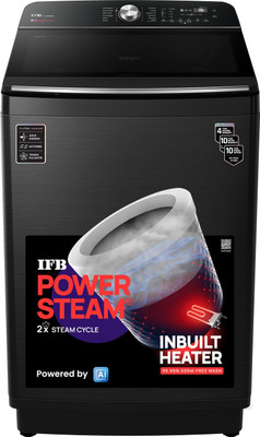 IFB 12 kg 5 Star with DeepClean Technology, Power Steam, AI Powered, Aqua Energie, 5D Wash Fully Automatic Top Load Washing Machine with In-built Heater Black(TL121BL4SN)
