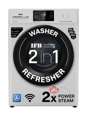 IFB 8 kg with 9 Swirl Wash, 2x Power Steam, 30 Min Steam Refresh Program, Eco Inverter Motor, WiFi Enabled, DeepClean Powered by Ai Fully Automatic Front Load Washing Machine with In-built Heater White(SENATOR GXN 8012 CMS/SENATOR GXN 8012)