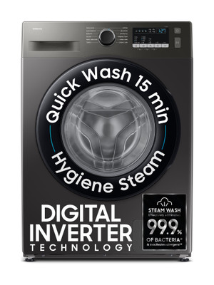 Samsung 7 kg 5 Star, Hygiene Steam, Quick Wash, Digital Inverter Motor Fully Automatic Front Load Washing Machine with In-built Heater Grey(WW70FG4S02AXTL)