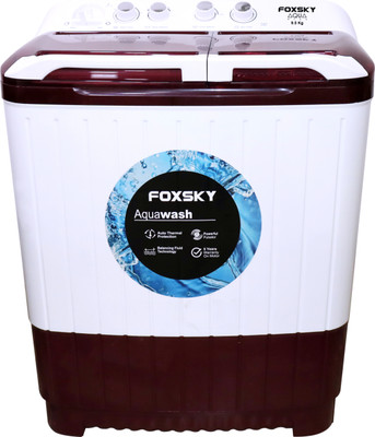 FOXSKY 9.5 Kg Semi Automatic Top Load Washing Machine Maroon, White  (FS-SATL95WM) For Rs. 9299 @ 53 %