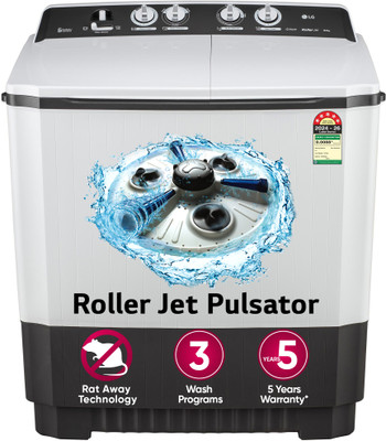 10 kg 5 Star Semi Automatic Top Load Washing Machine Grey, White(P1040RGAZ)