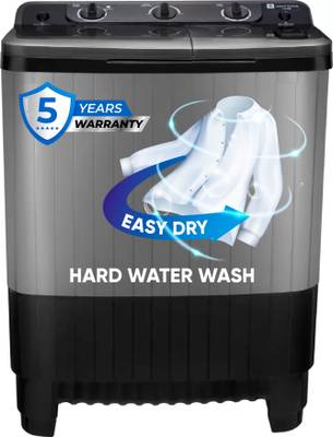 realme TechLife 7.5 kg 5 Star Rating Semi Automatic Top Load Black, Grey