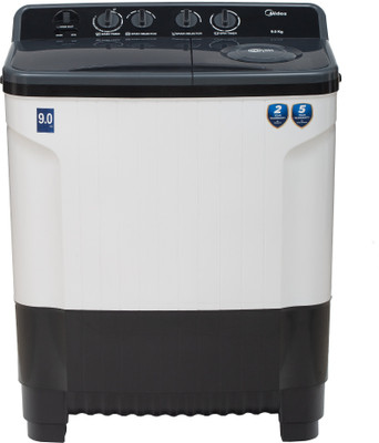 Midea 9 kg Semi Automatic Top Load Washing Machine Black, White(MWMSA090PPG(KW))