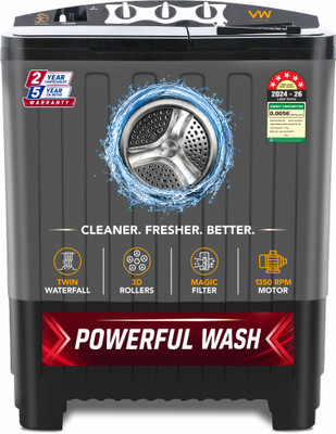 VW 7.5 kg Semi Automatic Top Load Washing Machine Black(AquaSpin0075P)