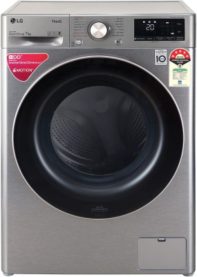 LG 7 kg Fully Automatic Front Load with In-built Heater Silver(FHV1207ZWP)   Washing Machine  (LG)