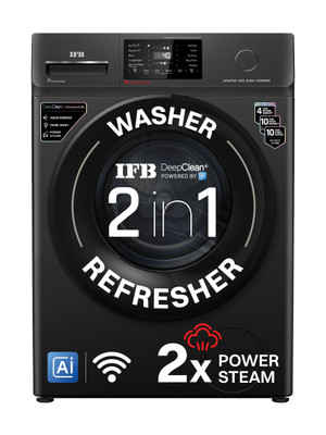 IFB 8 kg with 9 Swirl Wash, 2x Power Steam, 30 Min Steam Refresh Program, Eco Inverter Motor, WiFi Enabled, DeepClean Powered by Ai Fully Automatic Front Load Washing Machine with In-built Heater Black(SENATOR BXN 8012/SENATOR BXN 8012 CMS)