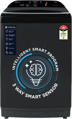 MOTOROLA 12 kg 5 Star, Intelligent Smart Programs Fully Automatic Top Load Washing Machine Grey, Black(MTTL1205NNNHG)