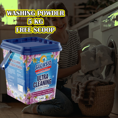 GLOWSIO SAFE WASH Detergent Powder 5 kg | Dissolves Easily, Color Safe | Free Scoop Detergent Powder (Active Fresh)(5 kg)