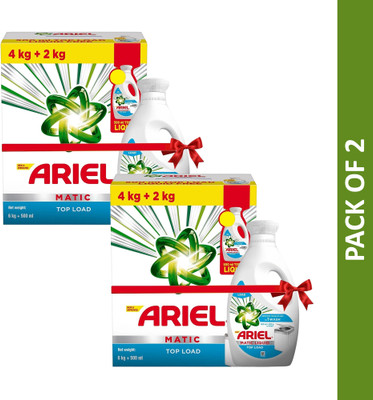 Ariel Matic Top Load + Matic Liquid Free Detergent Washing Powder (case pack) Detergent Powder(12 kg)