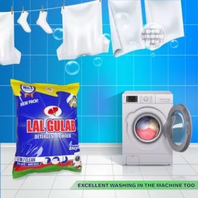 lalgulab Double Power Top Load Washing Powder | Stain Remover (Pack of 2) | Detergent Powder 5 kg(Aqua Fresh)