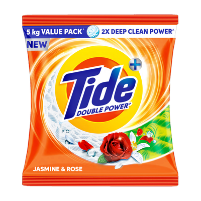 Tide Plus 2X Deep Clean Power Detergent Powder (Jasmine & Rose)(5 kg)