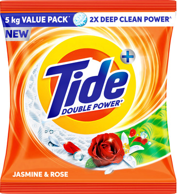 Tide Plus Pack 2X Deep Clean Power World No 1 Brand Detergent Powder (Jasmine & Rose)(5 kg)