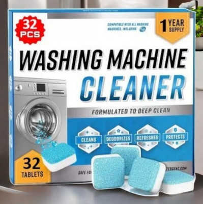 DrumFresh 32Pcs High Quality Washing Machine Natural Formula Tablets Detergent Powder (Lemon)(32 g)