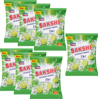 SAKSHI DETERGENT CAKE Sakshi Detergent Powder Super Saver Pack For Maximum Value Detergent Powder(1 kg)