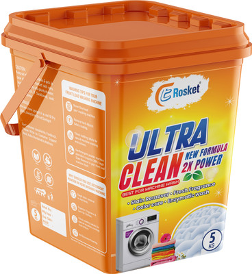 EROSKET Bright Like New Matic Front/Top Load Ultra Clean Orange Detergent Powder 5 kg Detergent Powder (Fresh)(5 kg)