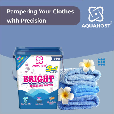 AQUAHOST Top Load & Front Load washing Machine Detergent Powder(PACK OF 1) Detergent Powder (Active Fresh)(5 kg)
