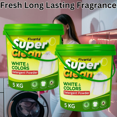 QANDQLIFESTYLE Detergent Powder 10 KG Premium Wash Formula All Fabrics Detergent Powder (Fresh)(10 kg)