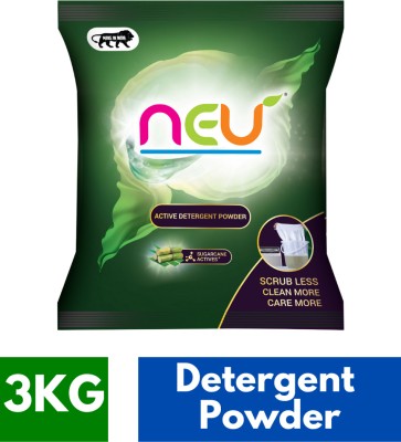 NEU Bucket wash & Semi Auto Machine wash detergent powder Detergent Powder 3 kg(Active Fresh)