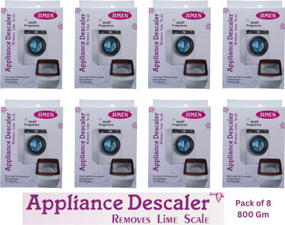 JIMEN Washing Machine Tub/Drum cleaning Powder with Best appliance Descaler Technology for any fully automatic front/top load washing machine pack of 8 (800 gm). Detergent Powder(800 g)