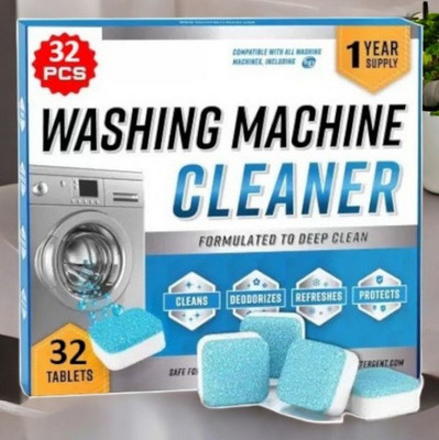 DrumFresh 32Pcs High Quality Washing Machine Fast Cleaning Action Detergent Powder (Lemon)(32 g)