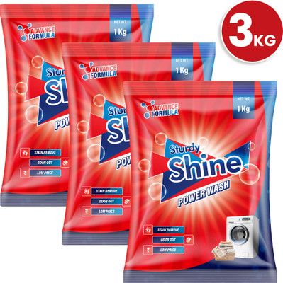 Sturdy shine Washing Expert Machine Wash DetergentFragrance of AromaRemove StainFor Top and Front Load Detergent Powder (Lemon)(3 kg)