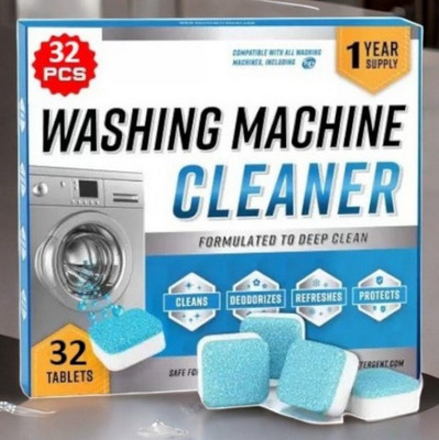 DrumFresh 32Pcs High Quality Washing Machine Quick Dissolving Tablets Detergent Powder (Lemon)(32 g)