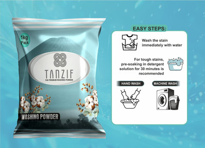 TANZIF Premium Front/Top Load Stain removal in washing machine Detergent Powder (Lemon)(1 ml)