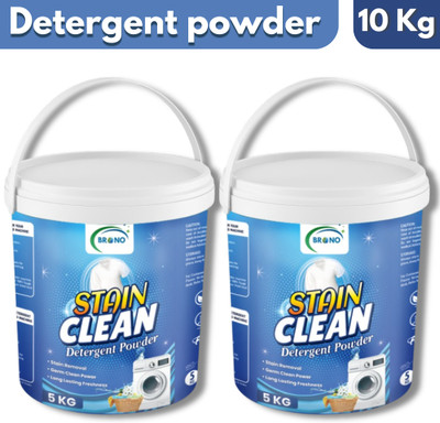 Brono Detergent Powder 10 Kg | Ultra Power Active wash | Remove Dried Stains Detergent Powder 10 kg