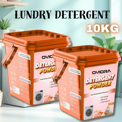 OVIORA Detergent Powder 10 Kg Active Stain Remover Bright Whites Fresh Feel Detergent Powder (Fresh)(10 kg)