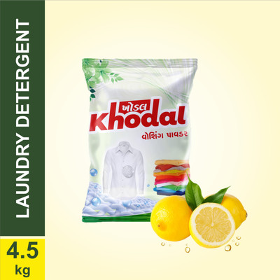 KHODAL DETERGENT POWDER Lemon Detergent powder with extra power Detergent Powder (lemon)(4.5 kg)
